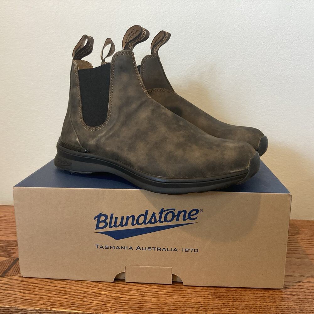 Blundstone 2144 Chelsea Boots Mens Size 9 Rustic Brown Leather Elastic Sided